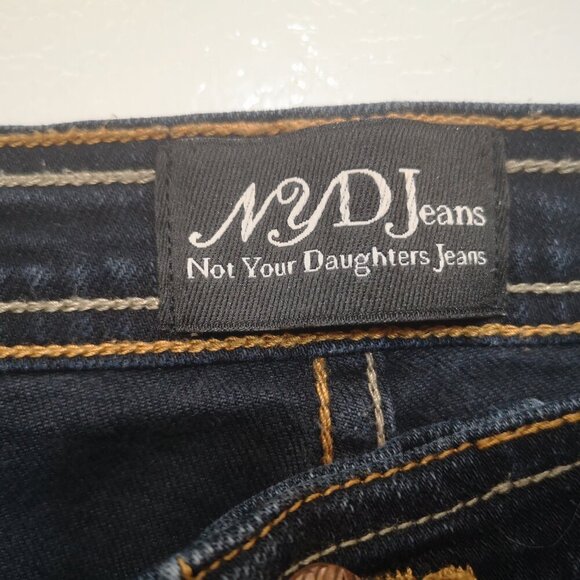 NYDJ Not your Daughters Jeans Ladies Size 8 Dark Wash Blue Jeans - Picture 3 of 12